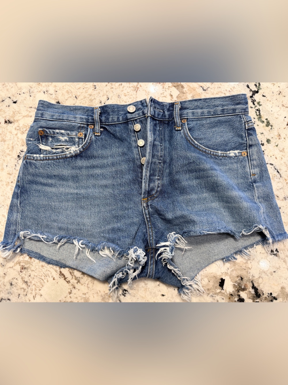 Agolde Parker Short High-Rise Denim Shorts